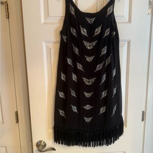 Milly Elegant Black Fringe Dress with rhinestones new without tags